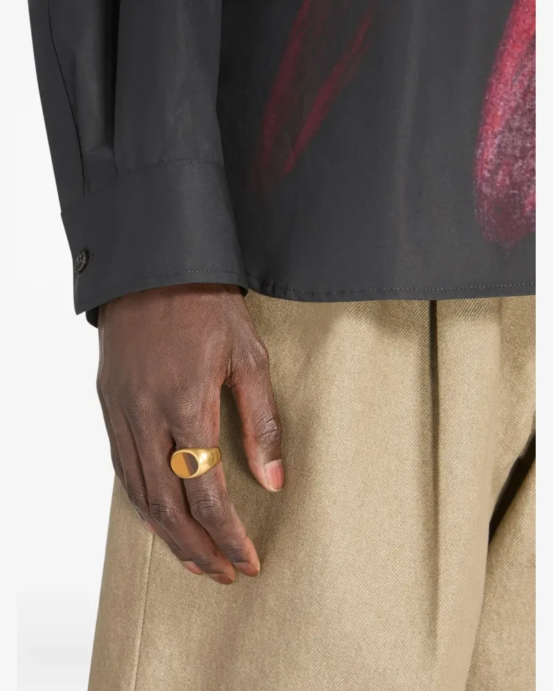 Dries van Noten Siegelring mit ovalem Gestell - Gold Gold