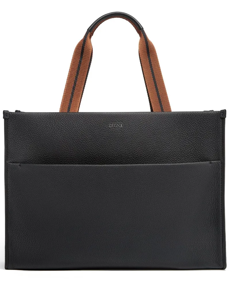 Ermenegildo Zegna Handtasche aus Hirschleder Schwarz