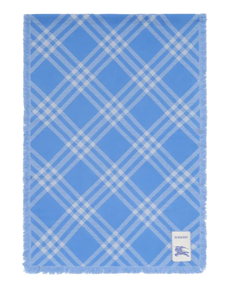 Burberry wide Check wool silk scarf - Blau Blau