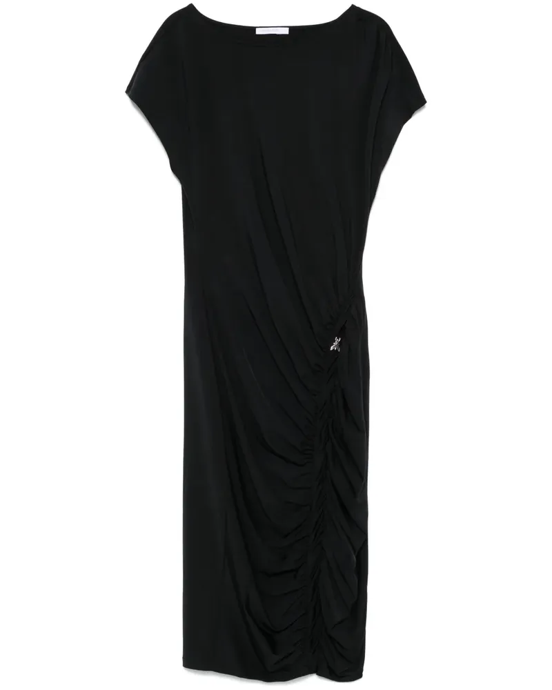 Patrizia Pepe Midikleid mit Raffung - Schwarz Schwarz
