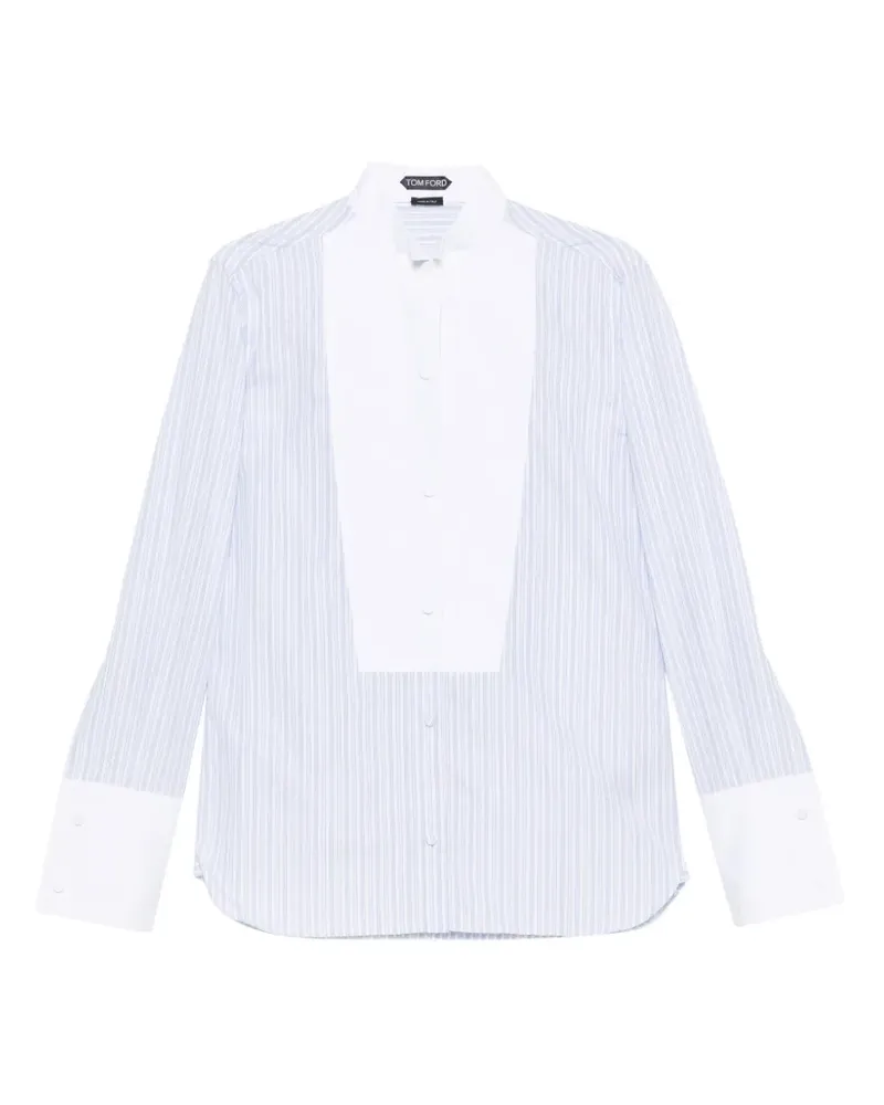Tom Ford Hemd mit Längsstreifen - Weiß Weiß