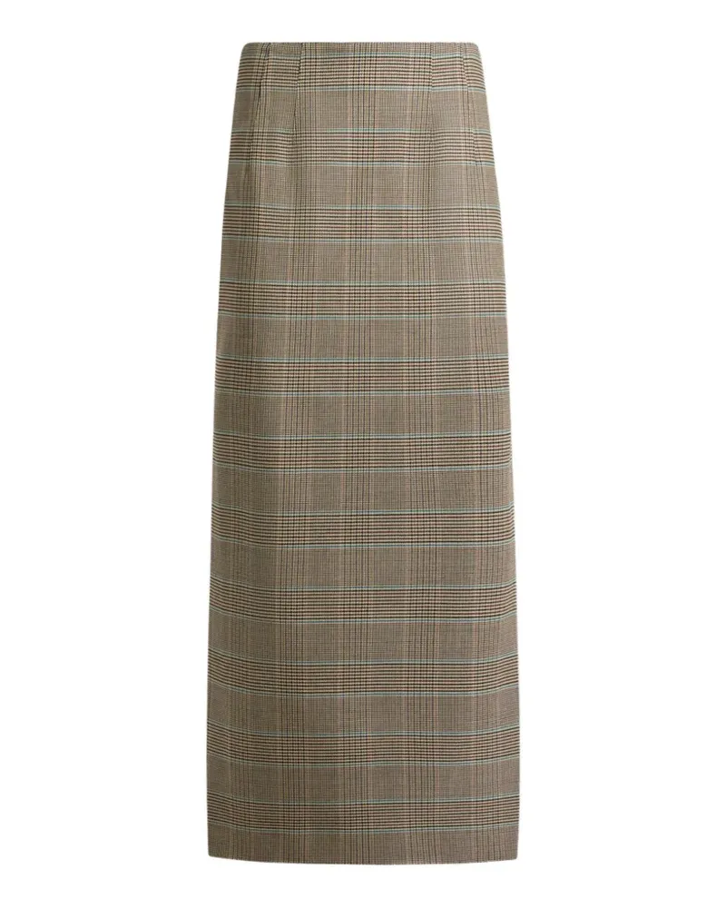Etro stretch wool midi skirt with Prince of Wales motif - Nude Nude