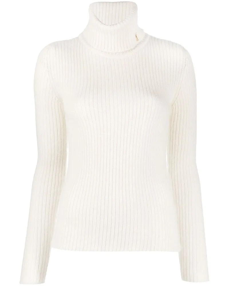 Saint Laurent Gerippter Rollkragenpullover - Nude Nude
