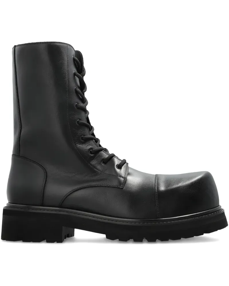 VETEMENTS lace-up round-toe boots - Schwarz Schwarz