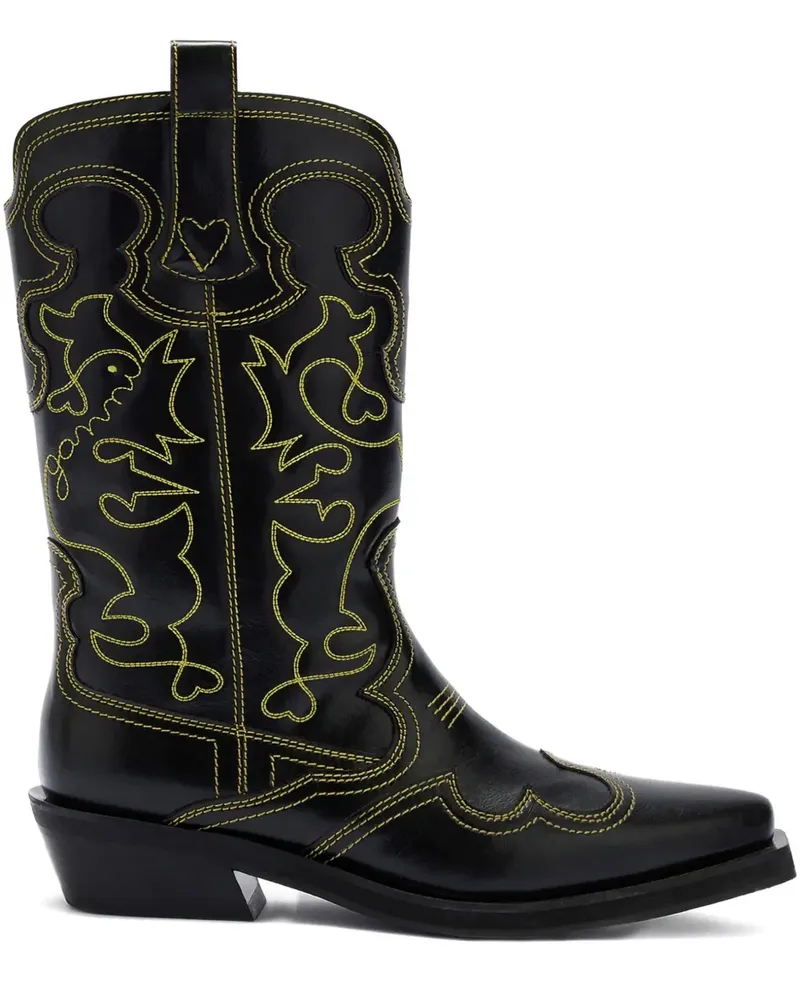 Ganni Stiefel mit spitzer Kappe - Schwarz Schwarz