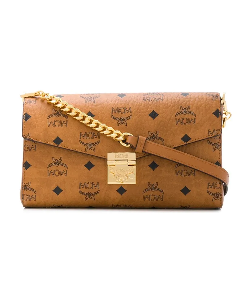 MCM Schultertasche mit Print - Braun Braun