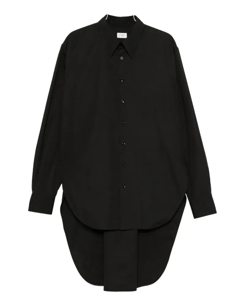 Saint Laurent high-low-hem button-down shirt - Schwarz Schwarz