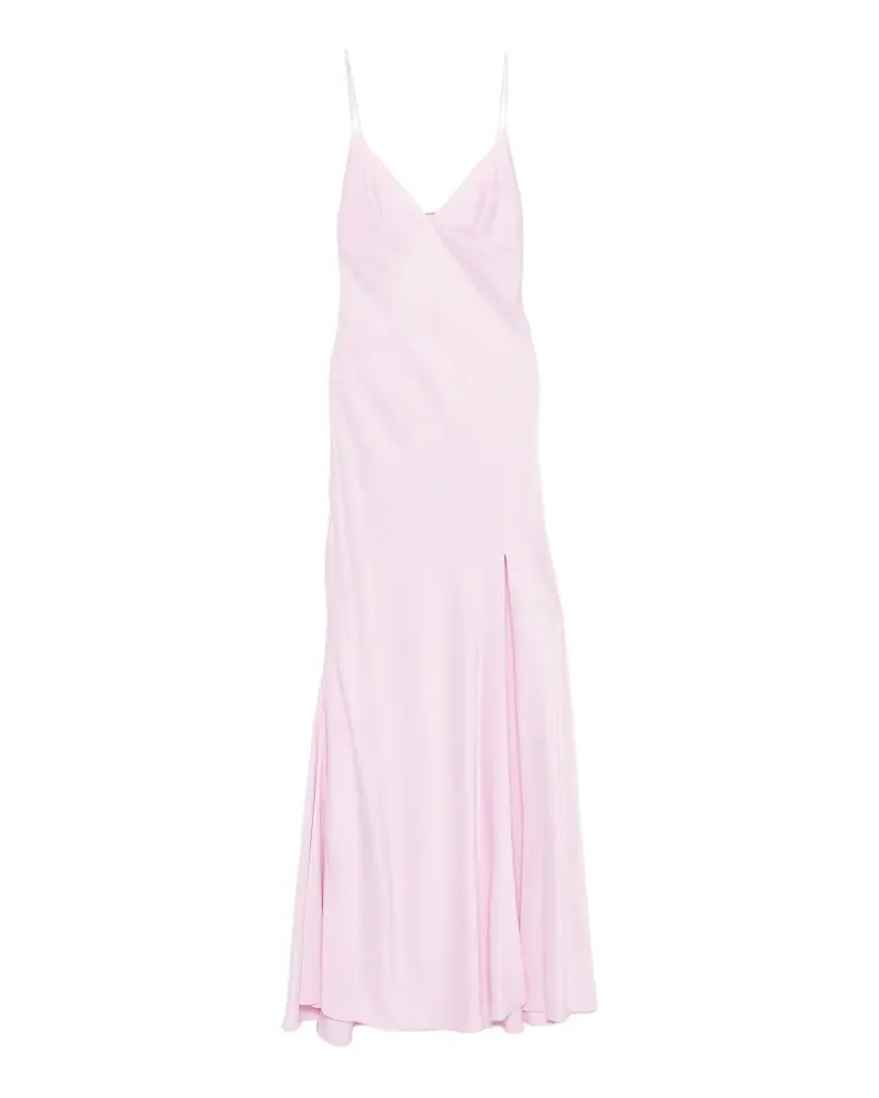 Alberta Ferretti satin-finish side-slit maxi dress - Rosa Rosa