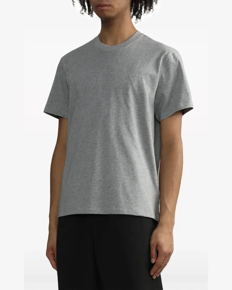 AMI Paris T-Shirt mit Logo-Stickerei - Grau Grau