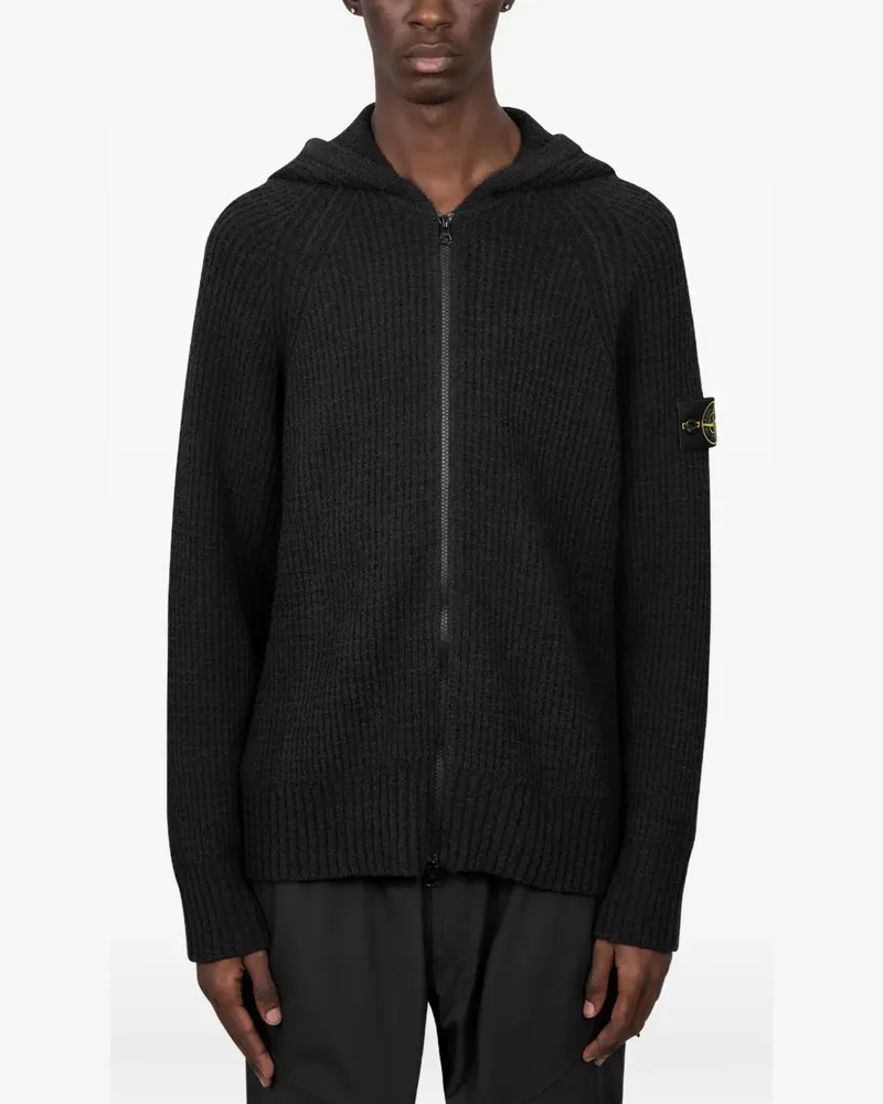 Stone Island 5100005 full rib cotton bouclé jumper - Schwarz Schwarz