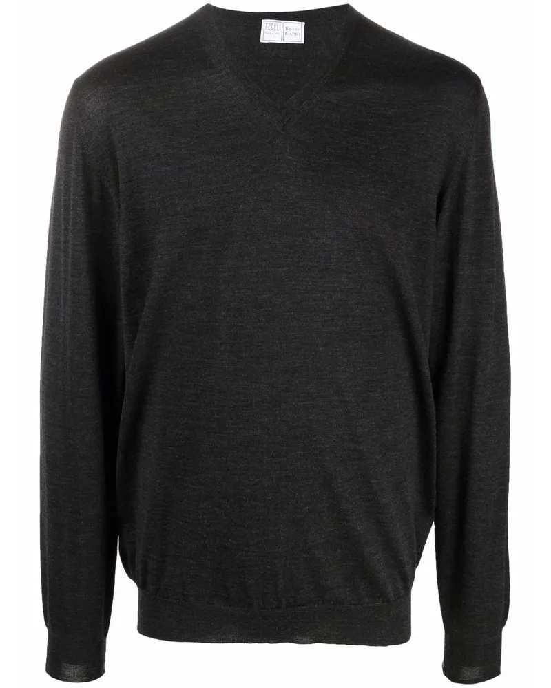 Fedeli Pullover mit V-Ausschnitt - Schwarz Schwarz