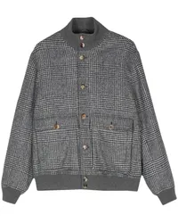 Brunello Cucinelli Karierte Bomberjacke Grau