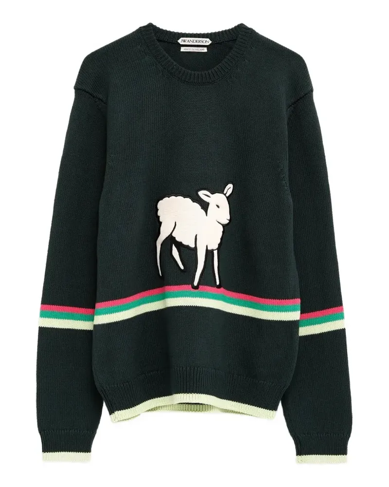 J.W.Anderson sheep-patch sweater - Grün Grün