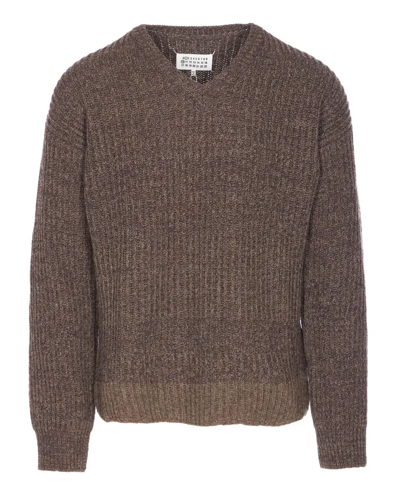 Maison Margiela Pullover mit Logo aus vier Nähten - Braun Braun