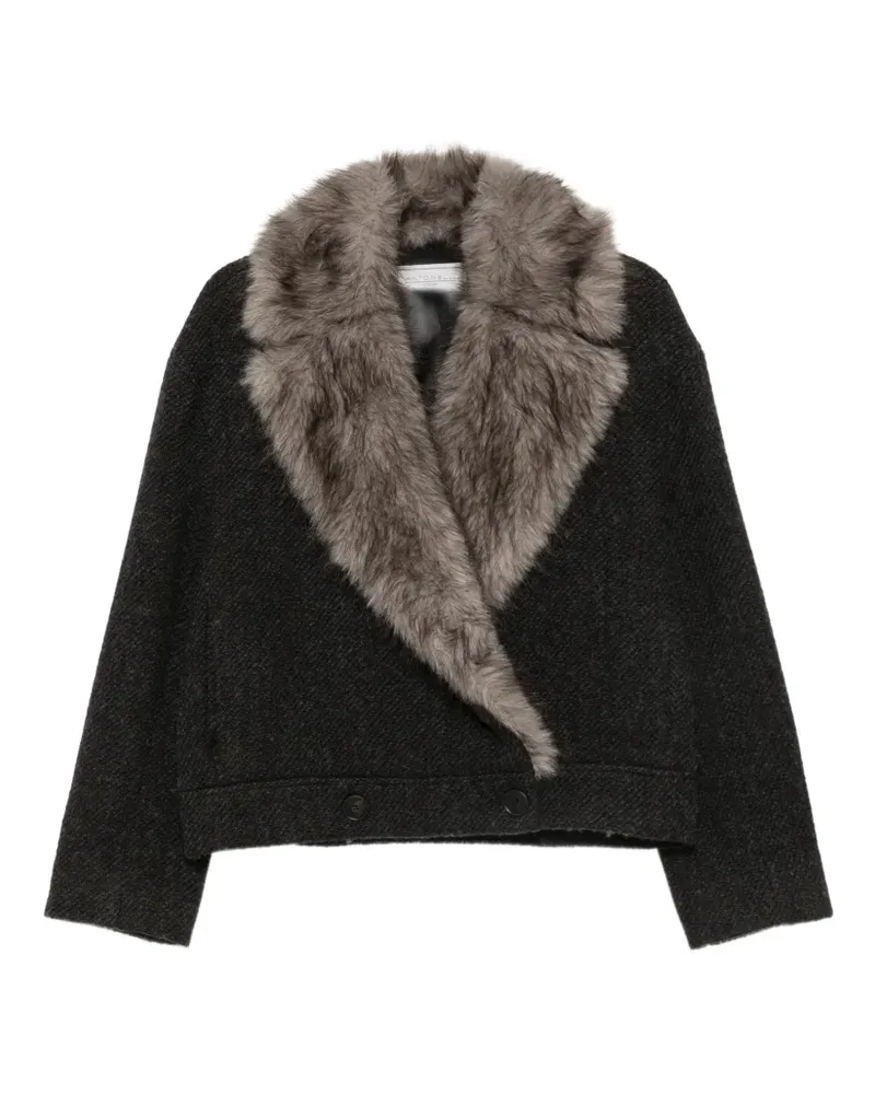 Antonelli Firenze faux-fur collar wool-blend jacket - Braun Braun