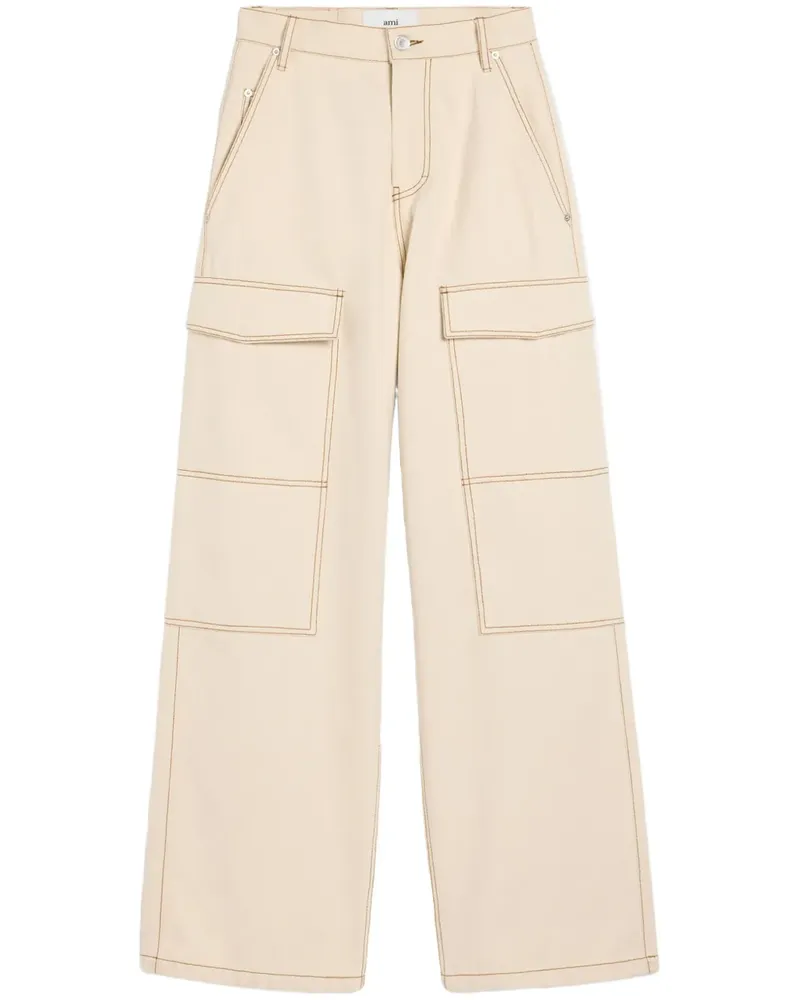 AMI Paris Hose mit weitem Bein - Nude Nude