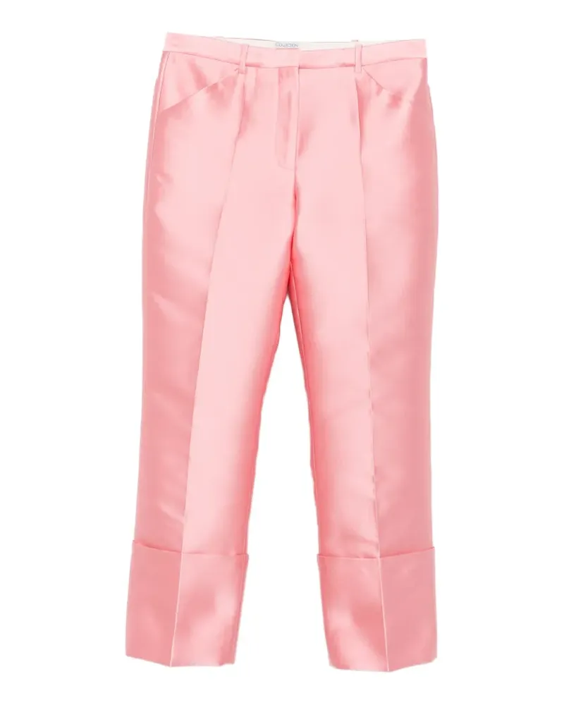 Calvin Klein satin-finish turn-up-cuff trousers - Rosa Rosa