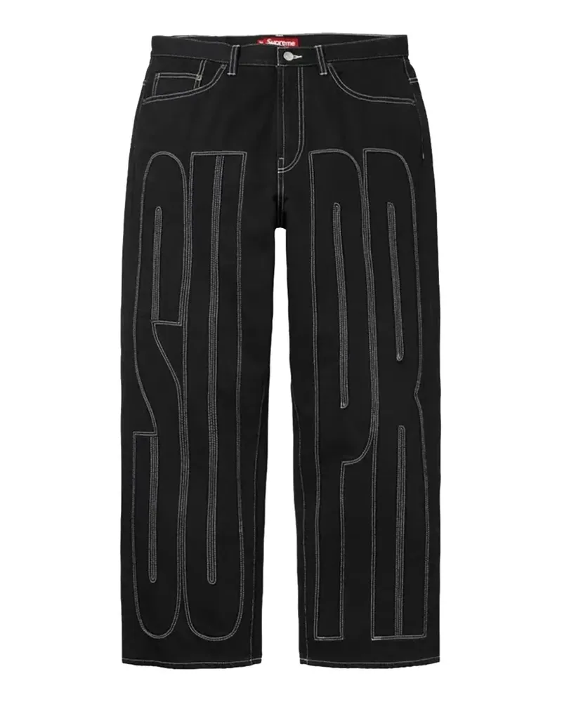 Supreme Being Inset Spellout baggy jeans - Schwarz Schwarz