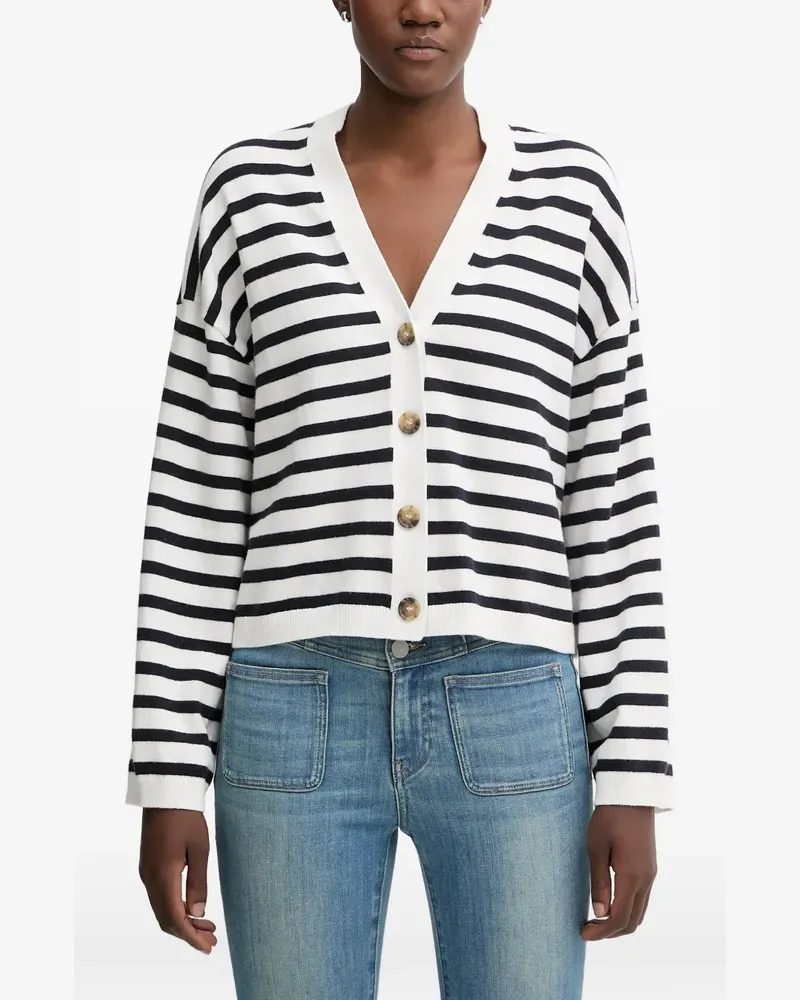 Marc O'Polo striped button-front cardigan - Weiß Weiß