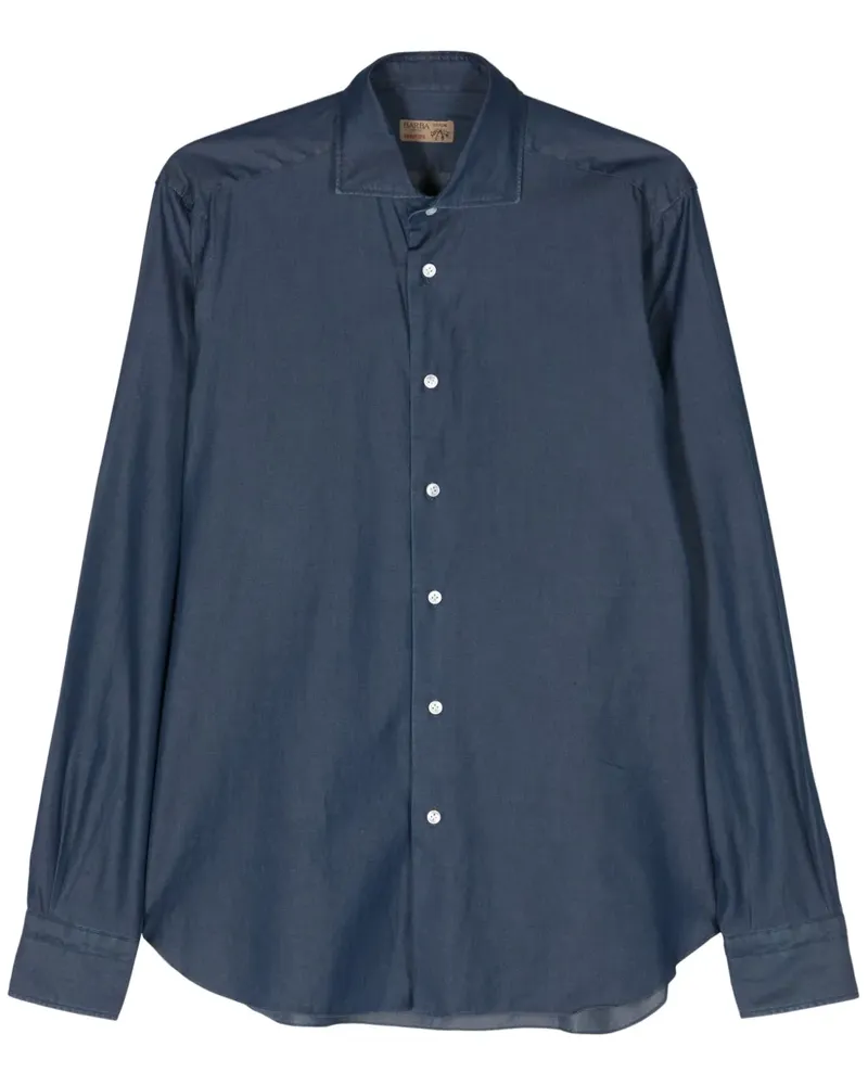 BARBA Chambray-Hemd mit klassischem Kragen - Blau Blau