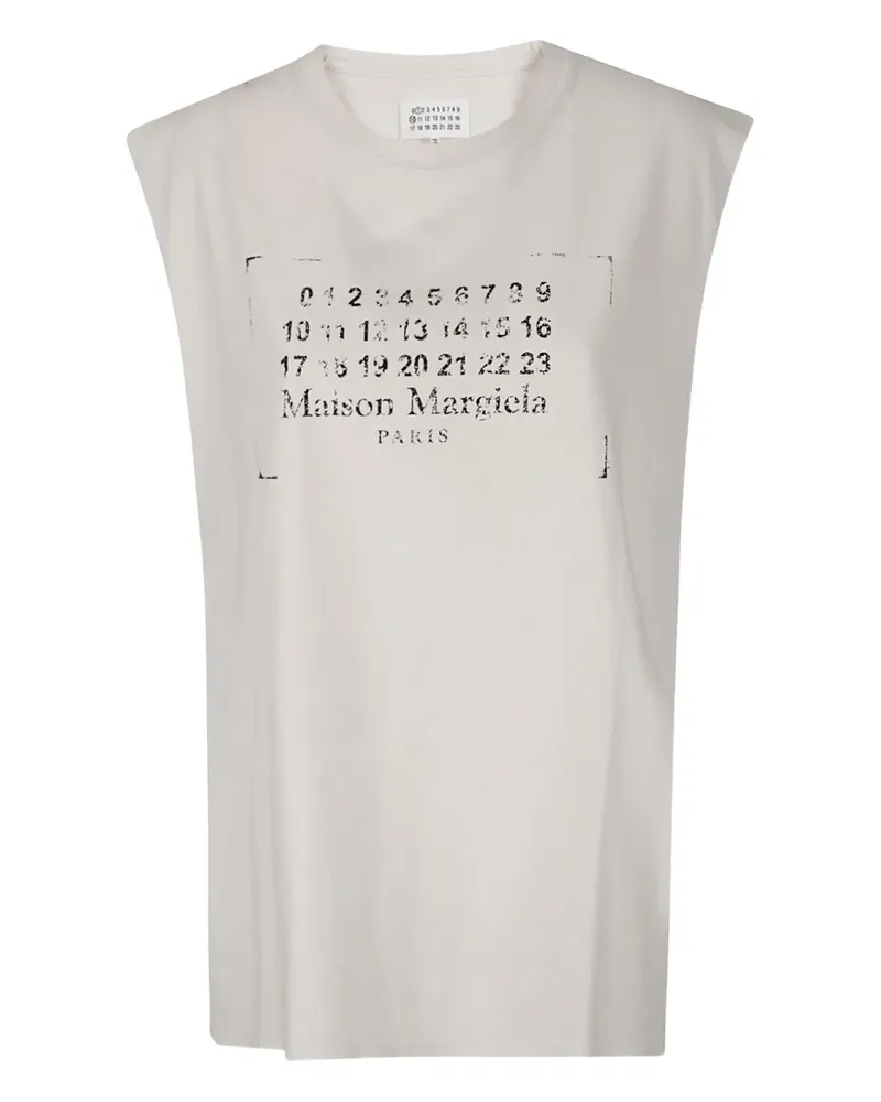 Maison Margiela Tanktop mit Nummern-Print - Nude Nude
