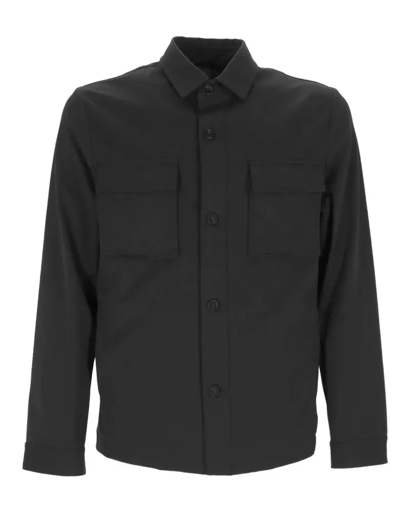 HOSIO flap-pocket shirt jacket - Schwarz Schwarz