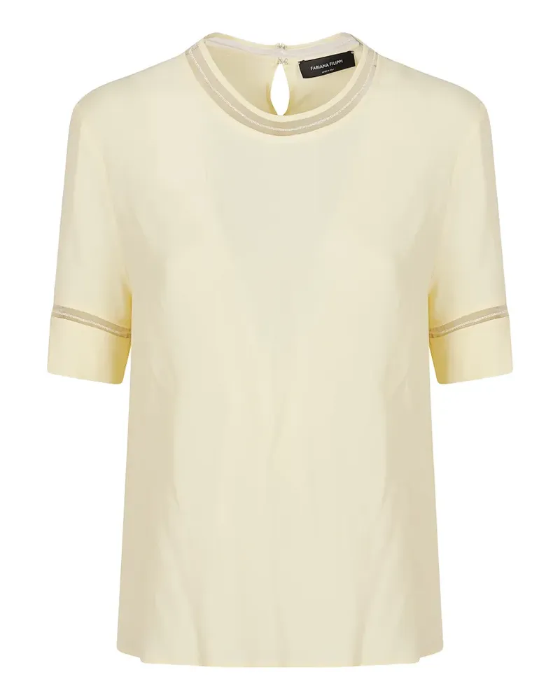 Fabiana Filippi Bluse mit Perlenbesatz - Nude Nude