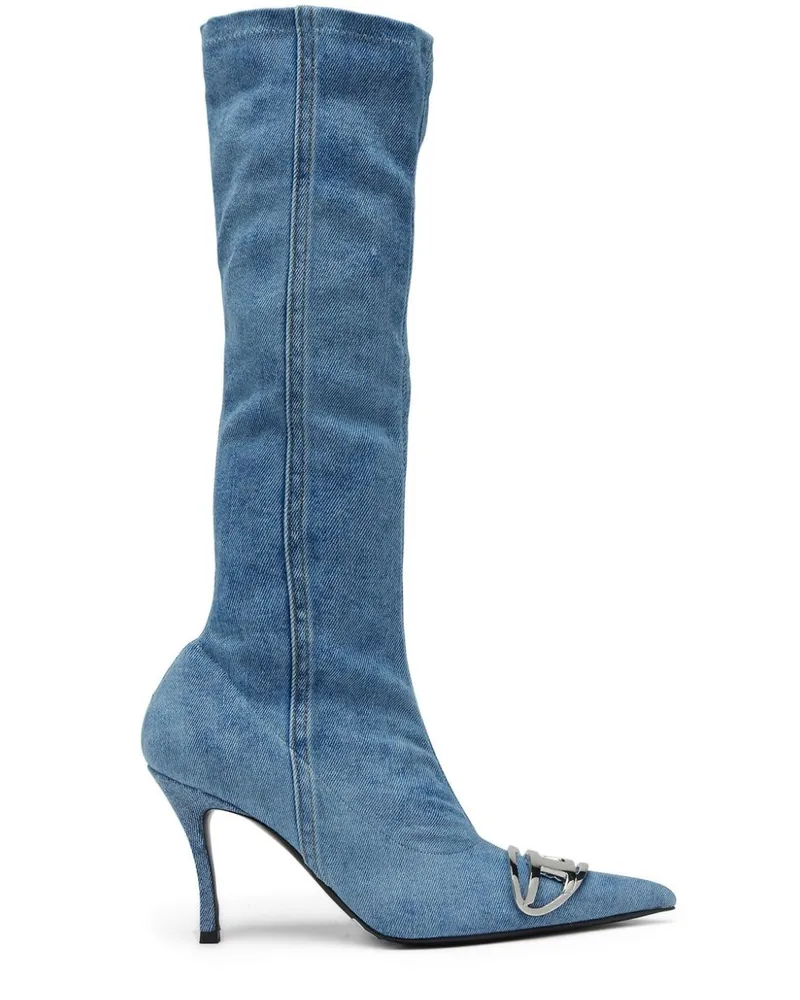 Diesel Kniehohe D-Venus Kb D Jeansstiefel 90mm - Blau Blau