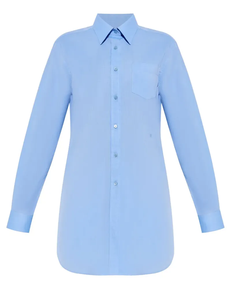 Moschino Hemdkleid mit Logo-Stickerei - Blau Blau