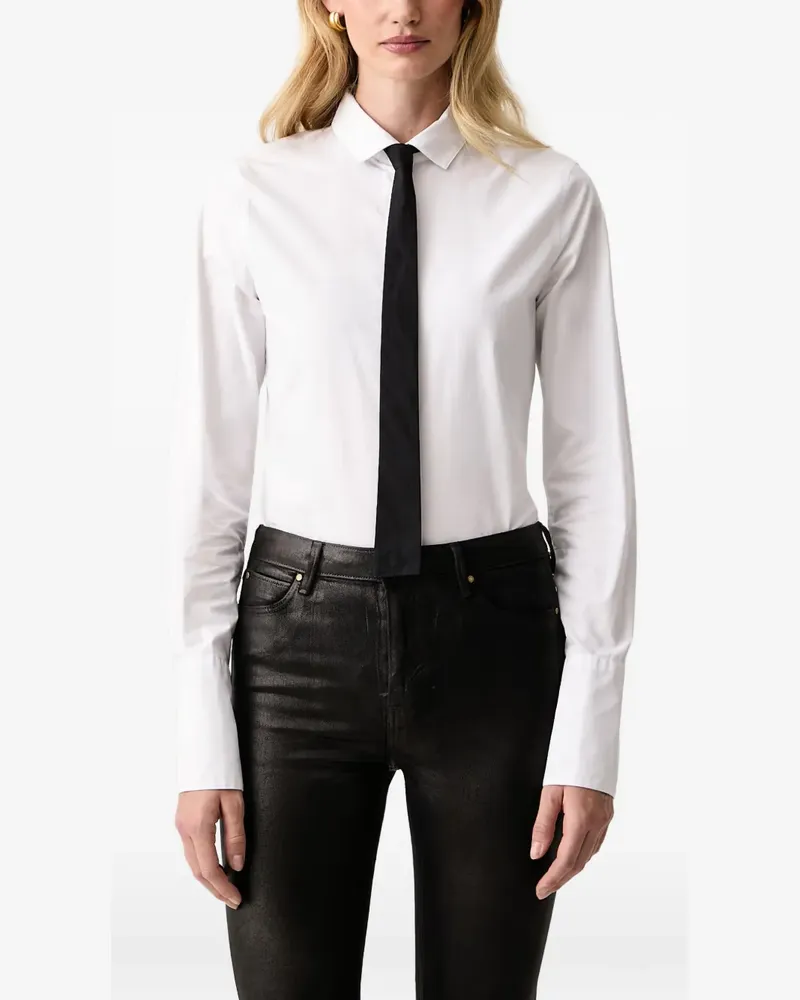 Armani Exchange tie-detail long-sleeve shirt - Weiß Weiß