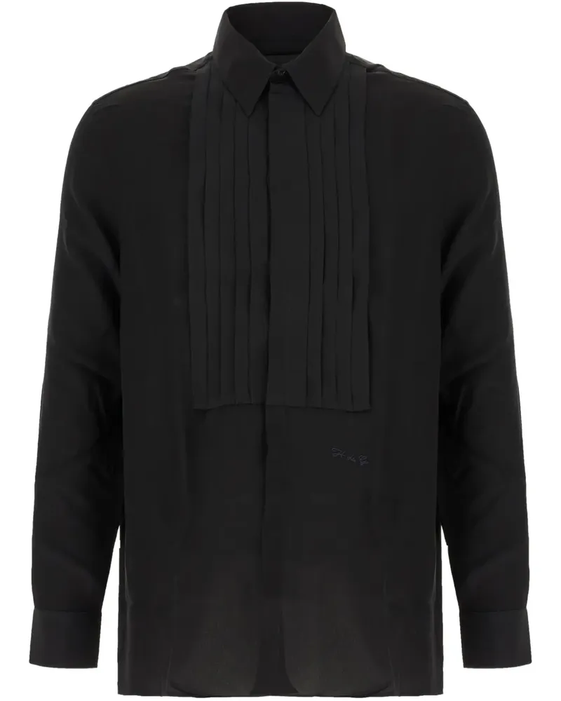 Givenchy Seidenhemd mit Falten - Schwarz Schwarz