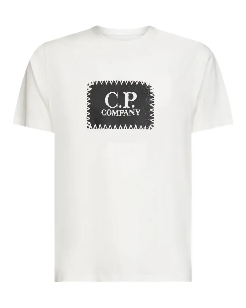 C.P. Company Kurzärmeliges T-Shirt mit Logo-Print - Weiß Weiß