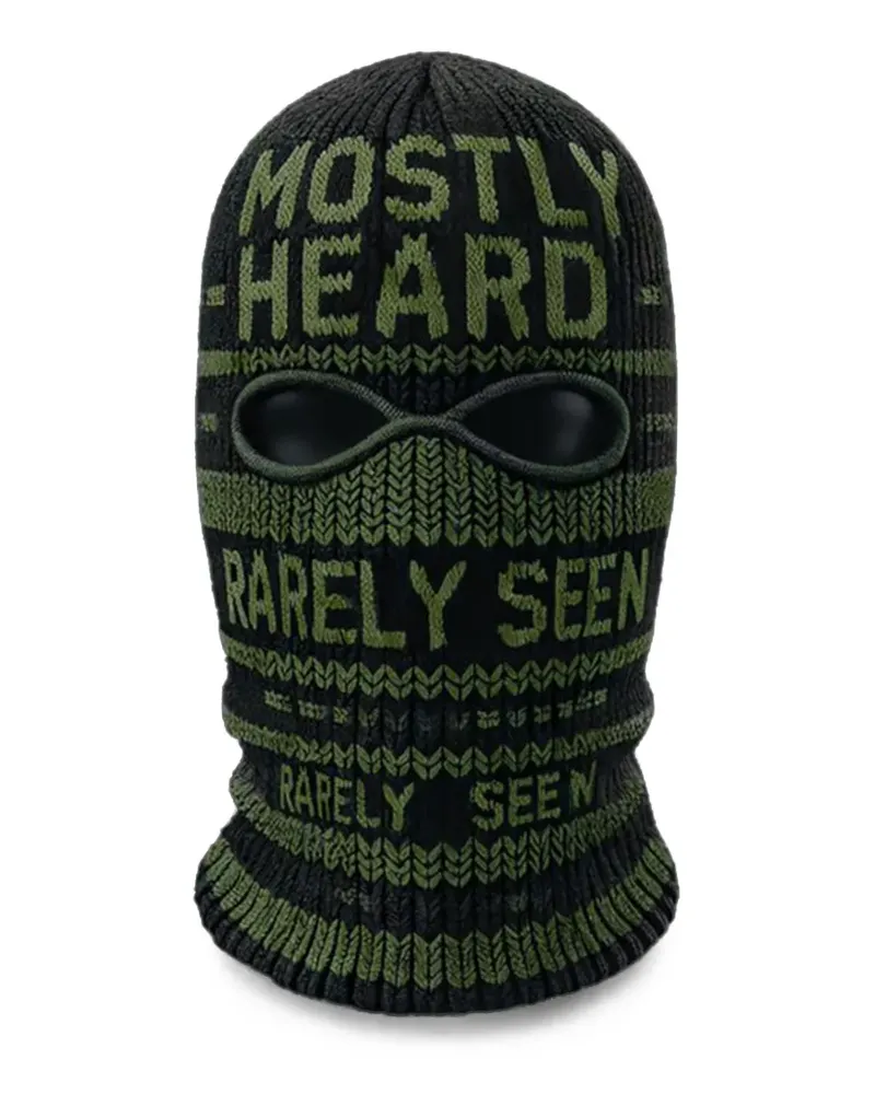 Mostly Heard Rarely Seen logo-intarsia ski mask - Schwarz Schwarz