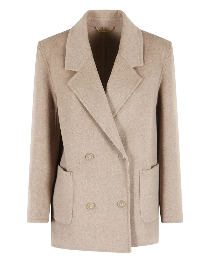 Seventy double-breasted side-pockets coat - Nude Nude