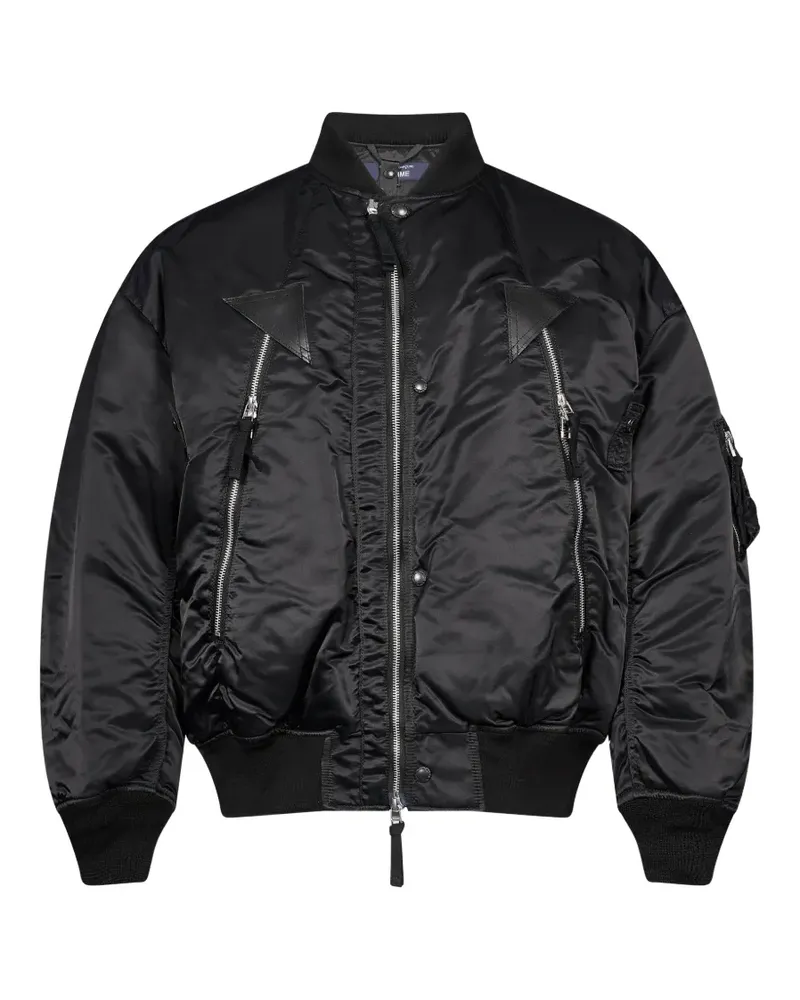 Comme des Garçons leather-trim bomber jacket - Schwarz Schwarz