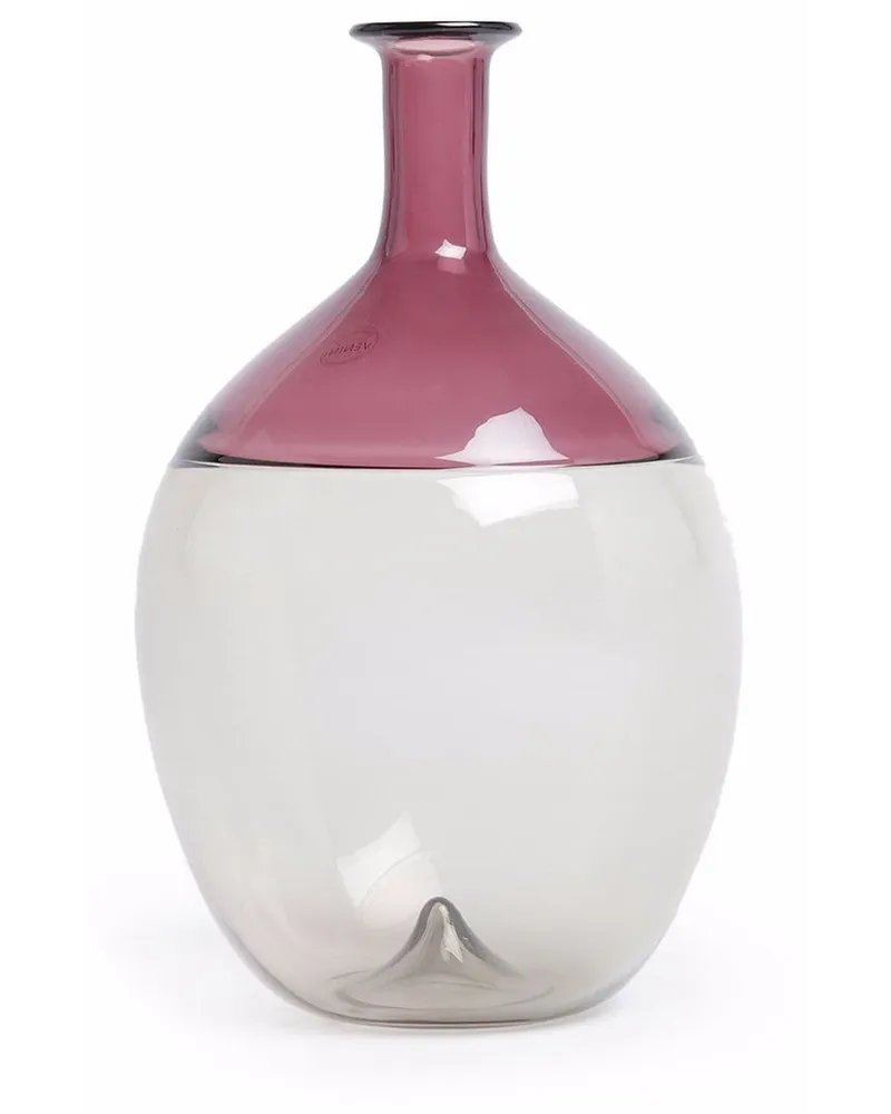 Venini Bolle Vase mit Flaschenform Grau