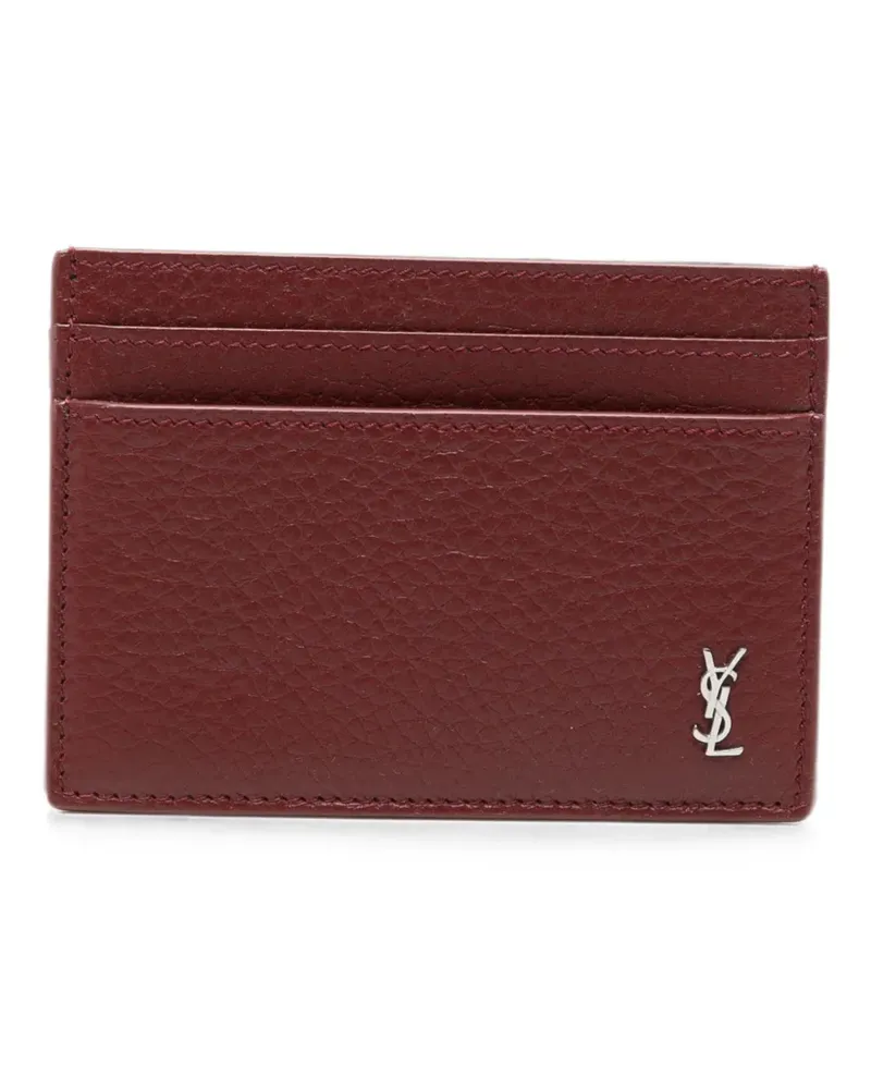 Saint Laurent logo-print leather cardholder - Rot Rot