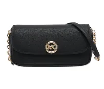 Schultertasche mit Logo-Schild - Schwarz