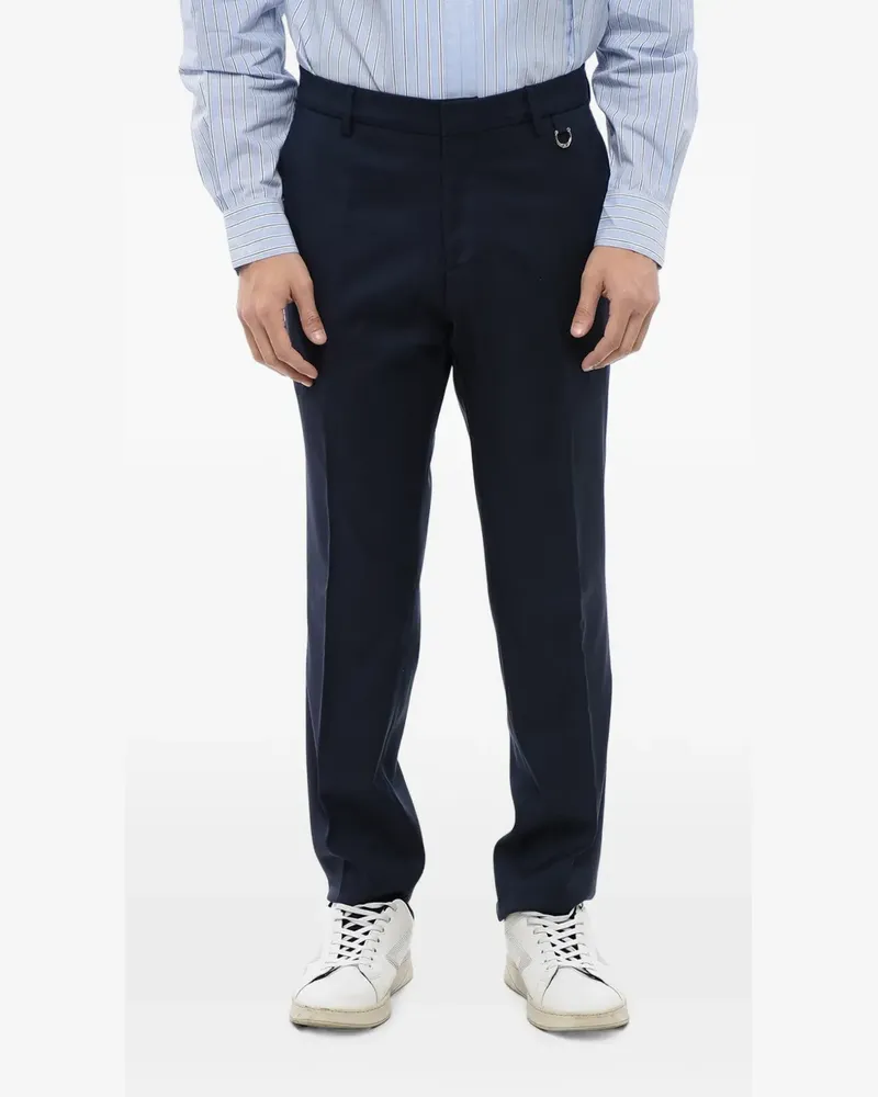 John Richmond Gerade Hose mit Logo-Anhänger - Blau Blau