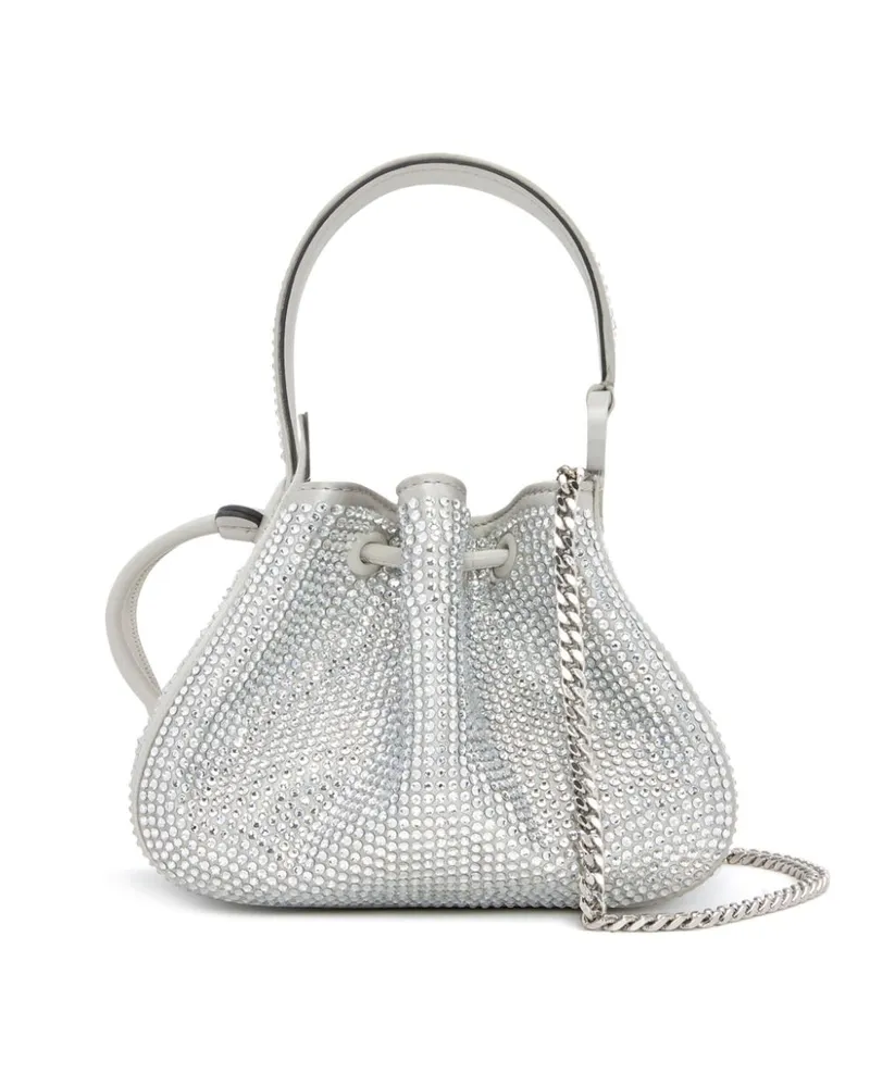 Oscar de la Renta Nano Crystal Pavé O Handle Tasche - Grau Grau