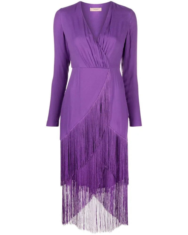 Twin-Set Kleid mit Fransendetail - Violett Violett