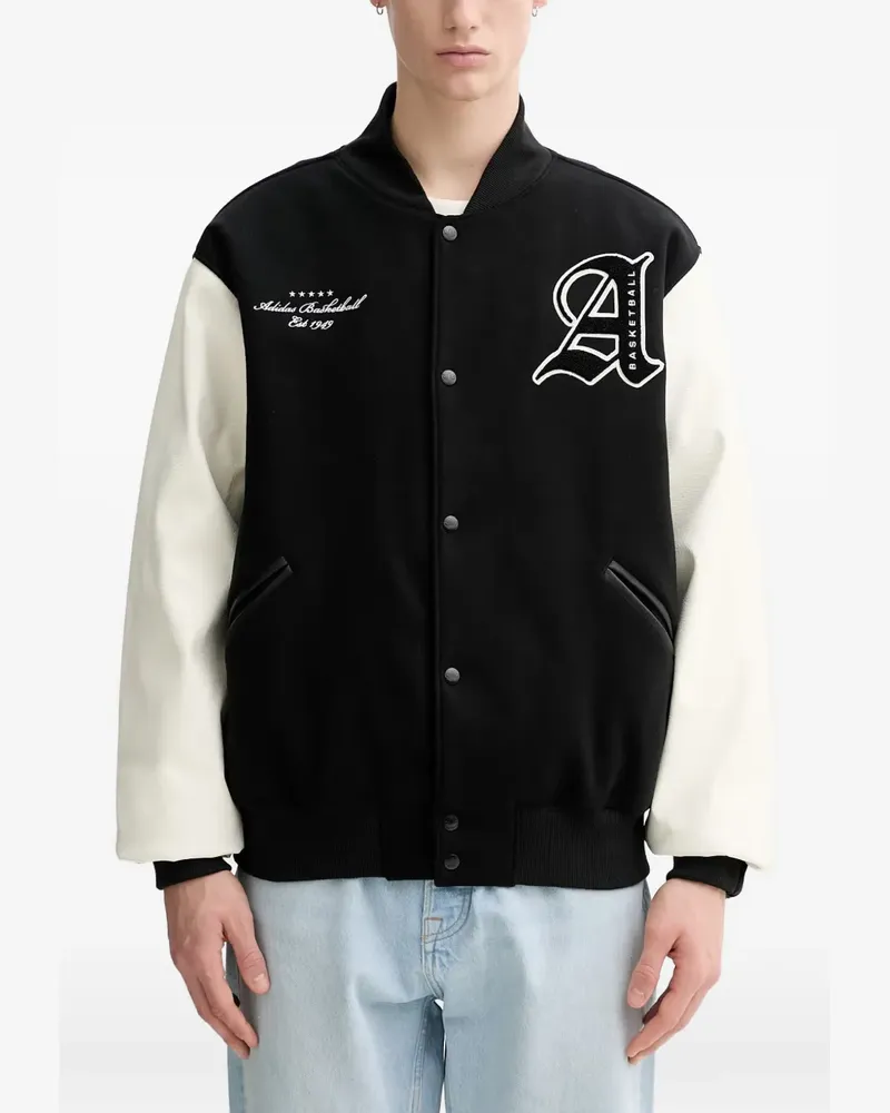 adidas appliqué bomber jacket - Schwarz Schwarz