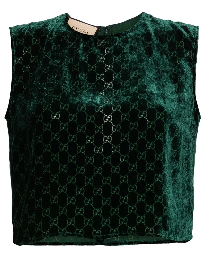Gucci GG Supreme Tanktop aus Samt - Grün Grün