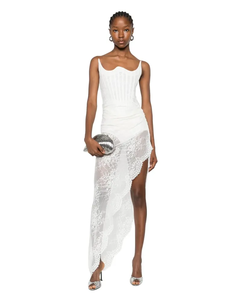 Giuseppe di Morabito laced asymmetric maxi dress - Weiß Weiß