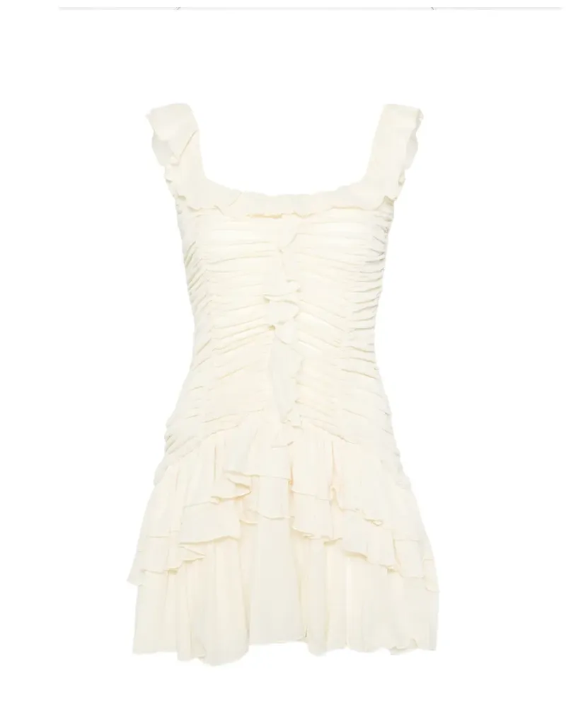 SIEDRES Gerüschtes Gemma Minikleid - Nude Nude