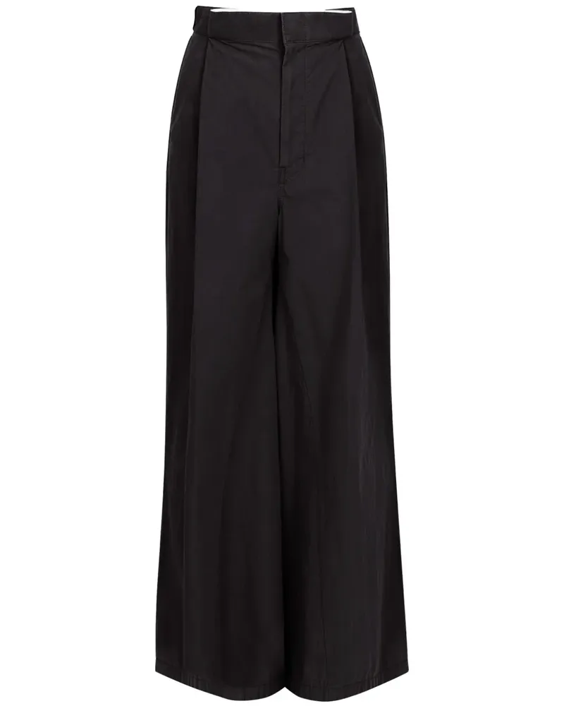 Maison Margiela Palazzohose mit Logo aus vier Nähten - Schwarz Schwarz