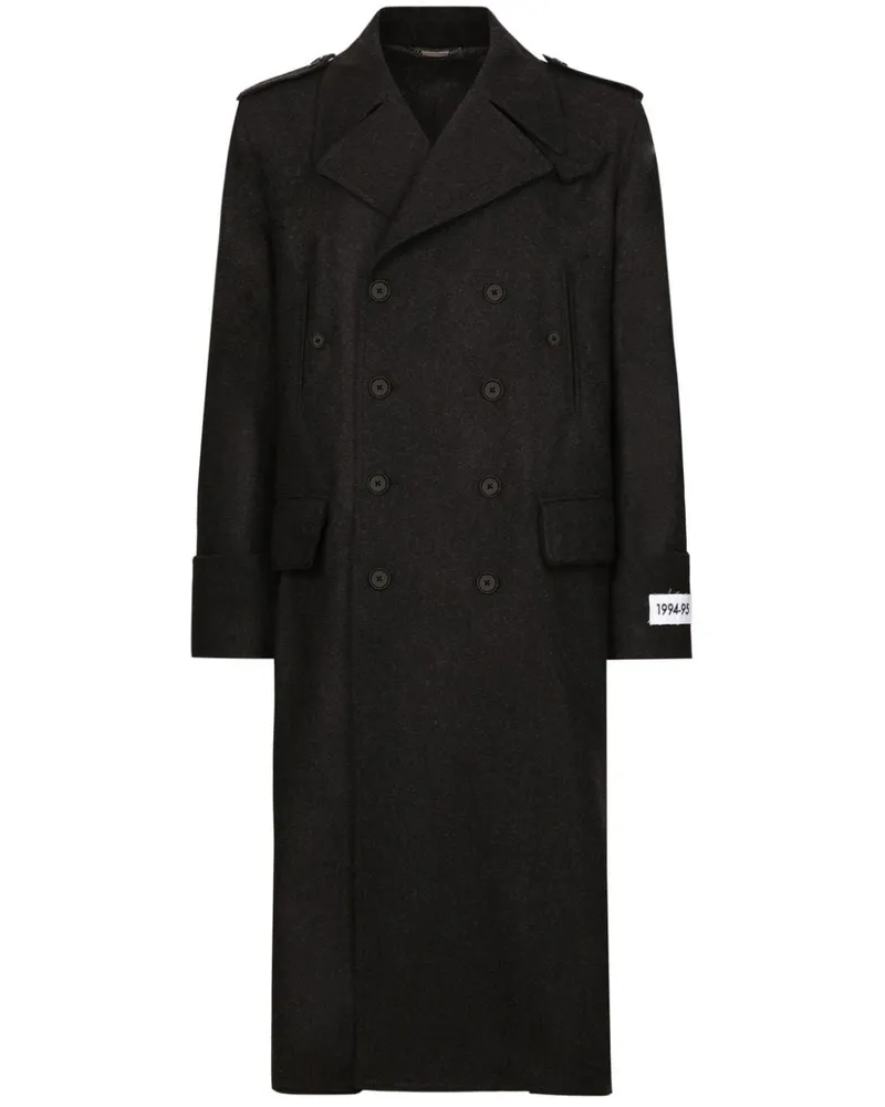 Dolce & Gabbana Doppelreihiger Mantel - Schwarz Schwarz