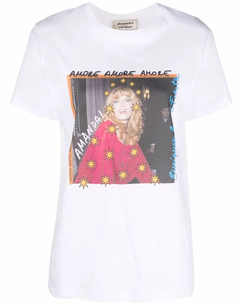 Alessandro Enriquez T-Shirt mit Foto-Print - Weiß Weiß