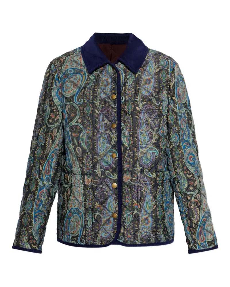 Etro paisley collared jacket - Grau Grau
