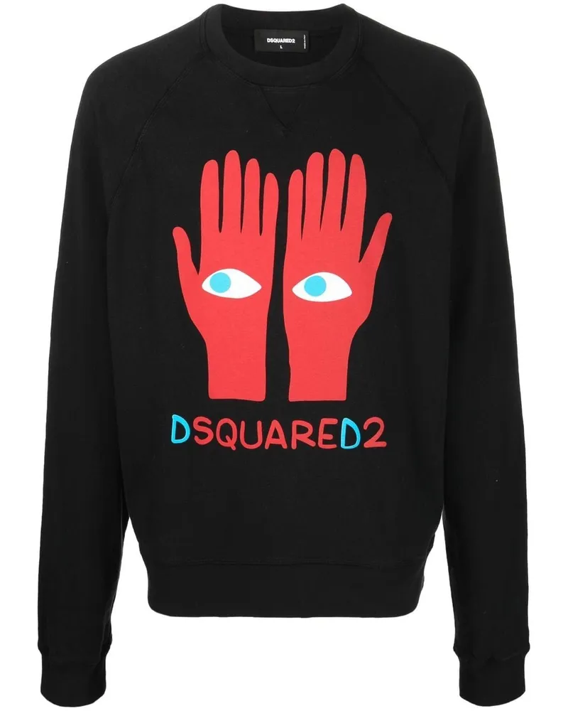Dsquared2 Sweatshirt mit grafischem Print - Schwarz Schwarz